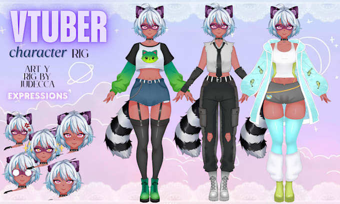 draw and rig live2d vtuber model, 2d vtuber model, vtuber, vtuber rigging
