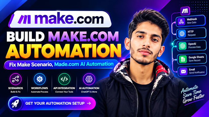 fix make com automation, fix n8n workflow errors, build make com scenario