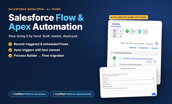 build salesforce flow and apex automation