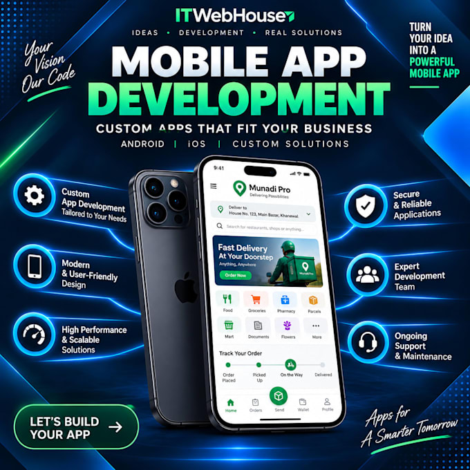 develop a professional custom mobile app for android and ios