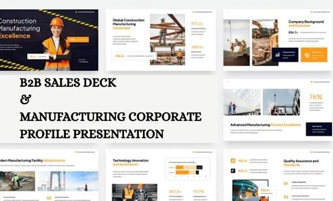 design custom b2b sales deck and manufacturing corporate profile presentation