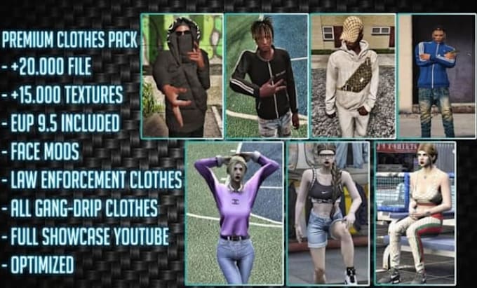 create custom fivem clothing, eup uniforms, gta 5 outfits and clothing pack