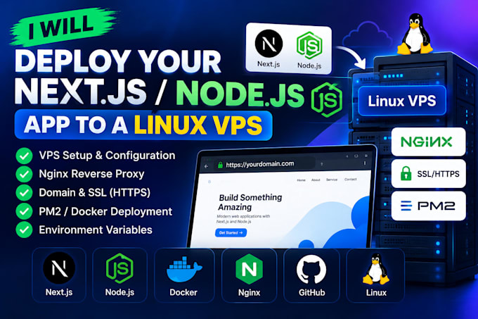 deploy your nextjs or nodejs app to a linux vps