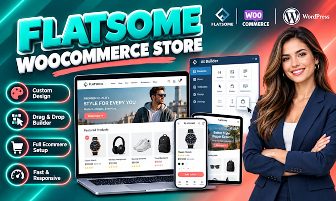 design a high converting woocommerce store using flatsome theme and elementor