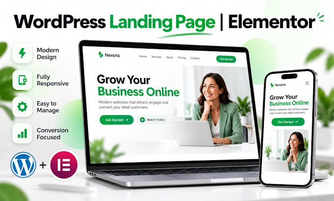 build a professional wordpress landing page with elementor