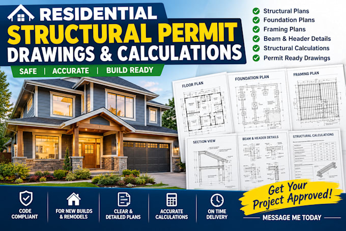 residential structural permit drawings and calculations