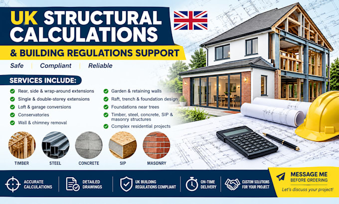 do uk building regs and structural calculation for simple to complex projects
