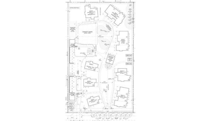 draw a site plan, plot plan and landscape design for permit in autocad