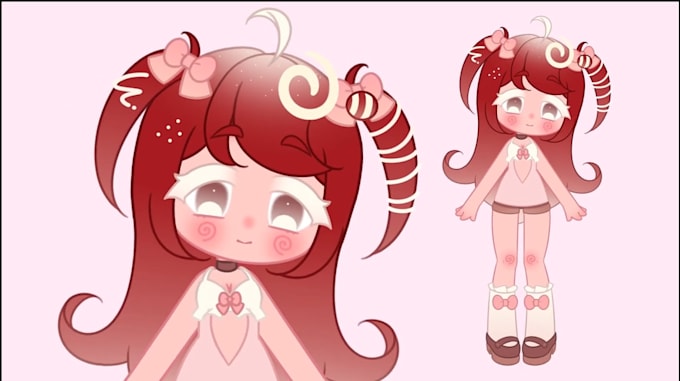draw a cute chibi vtuber avatar or character