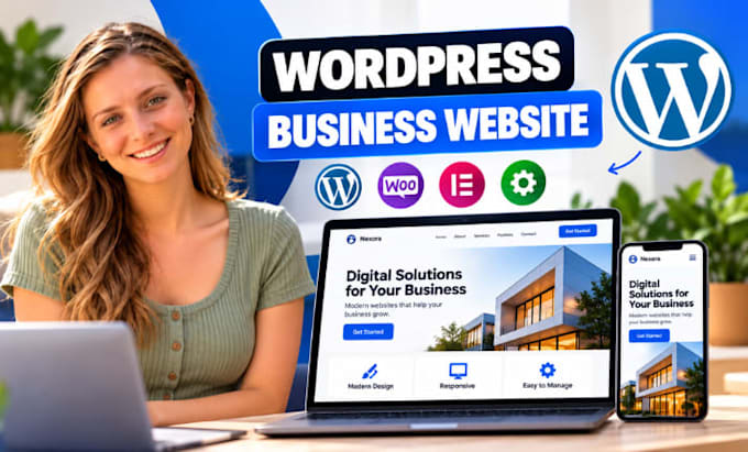 create responsive wordpress business website with modern design for business