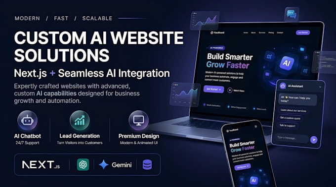 develop a custom ai website with ai integration