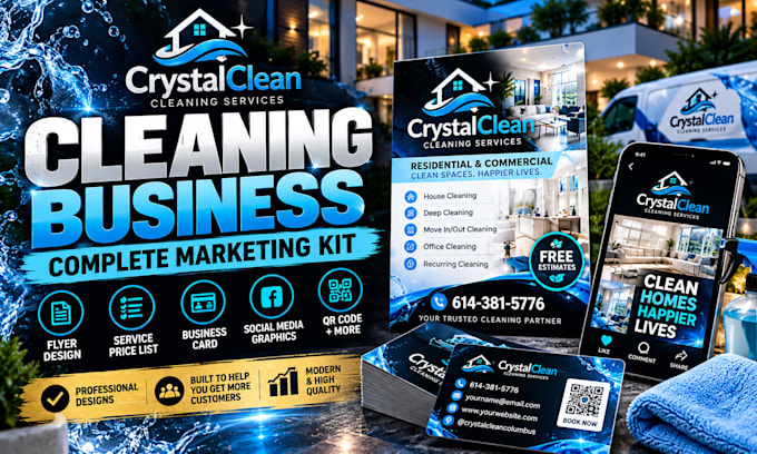 create a professional cleaning business marketing kit