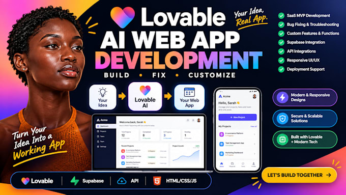 build, fix and customize your lovable web app with supabase