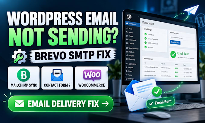 fix brevo smtp wordpress email, mailchimp woocommerce store sync, contact form 7