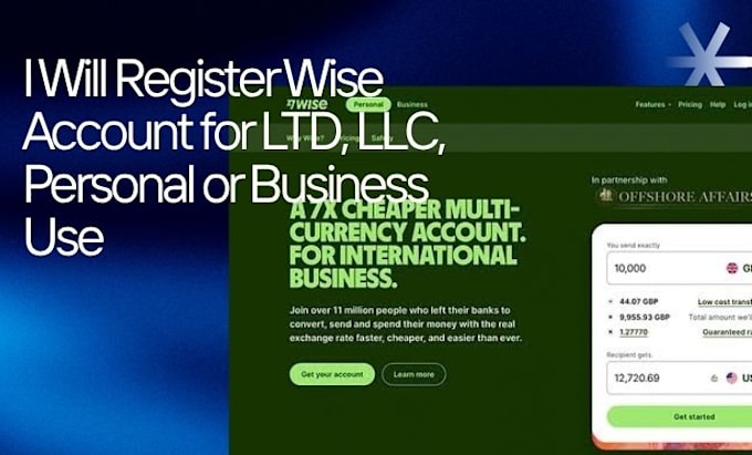 register wise account with ltd, llc personal wise, business wise