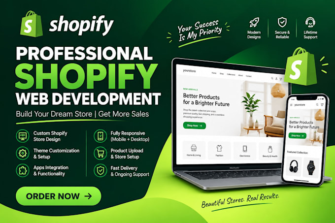 do shopify website design for you, dropshipping, shopify