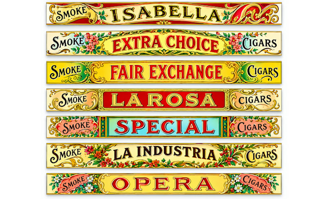 do vintage cigar band, cigar ring, cigar label cigar box logo design for your
