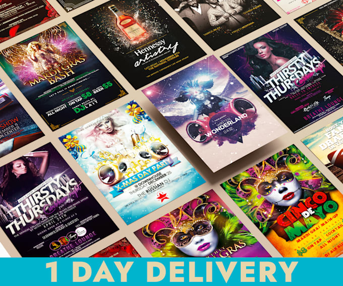 design a premium nightclub, dj or party flyer 24h delivery