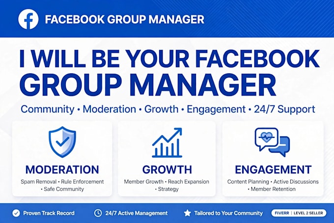 be your expert facebook group manager and moderator for growth