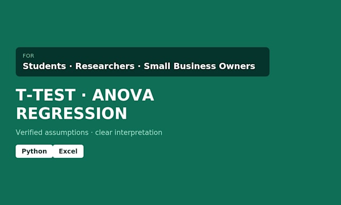 do t test anova and regression analysis with accurate verified results