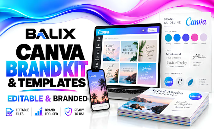 create a canva brand kit and social media templates
