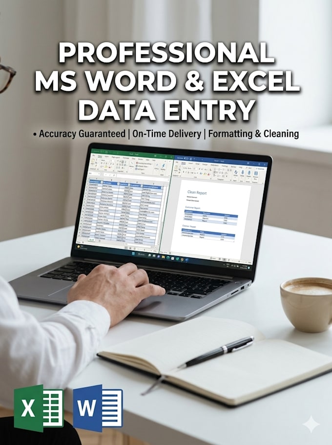 do expert data entry, ms word and excel work
