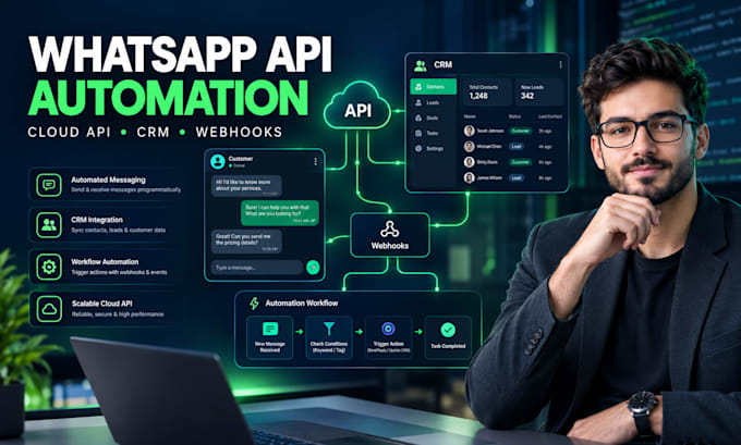 do whatsapp business api setup, whatsapp chatbot, whatsapp cloud api with crm