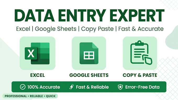 do excel data entry copy paste typing data conversion