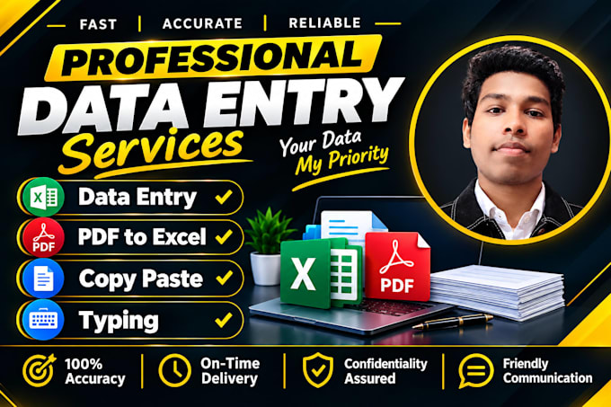 do professional data entry, copy paste, typing