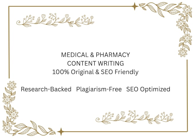 write professional medical and pharmacy content