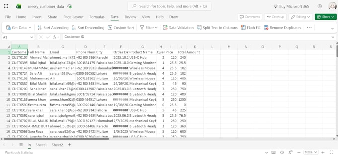 do excel data entry, data cleaning and table formatting