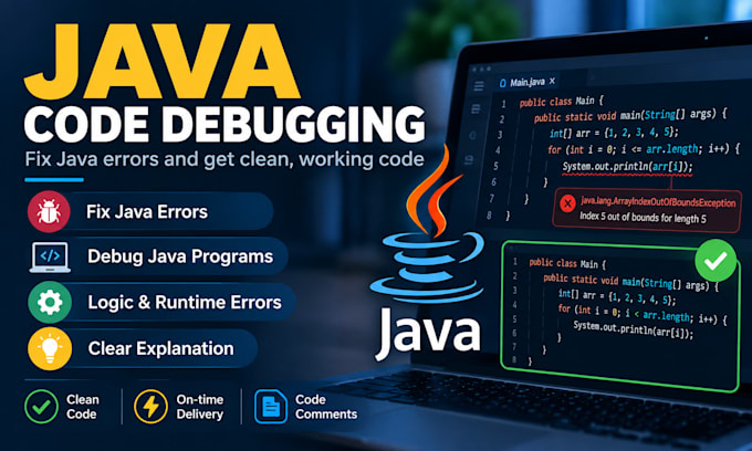 write and debug java programs and fix java errors