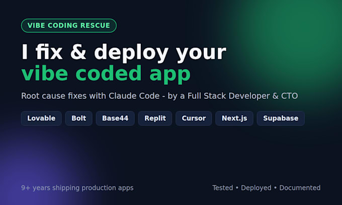 fix and deploy your vibe coded app