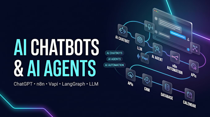 build ai chatbot and ai agents using chatgpt, n8n, llm, vapi, API key, langgraph