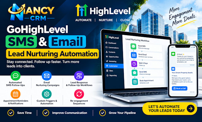 set up gohighlevel SMS and email lead nurturing automation