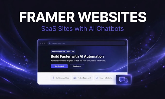 design a framer saas website with ai chatbot that converts
