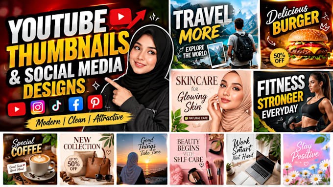 design youtube thumbnails and social media posts