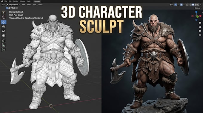do custom 3d sculpting for characters, creatures and figures