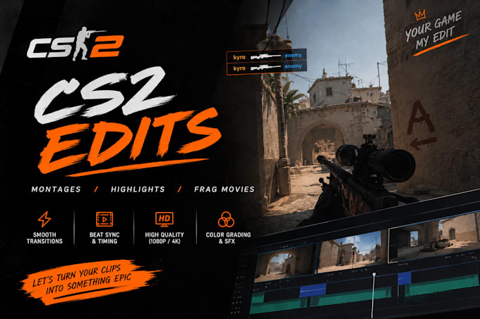 edit your cs2, valorant, cod, or any fps game montage