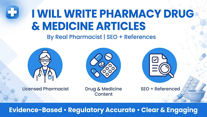 write pharmacy drug and medicine articles