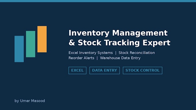 manage inventory data and create excel stock tracking sheets