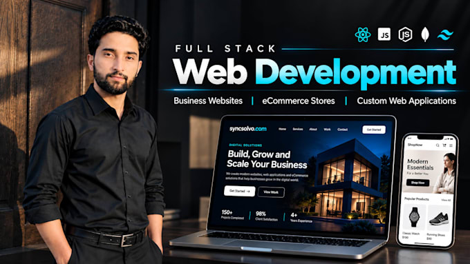 do backend and frontend development for business and shopify ecommerce website