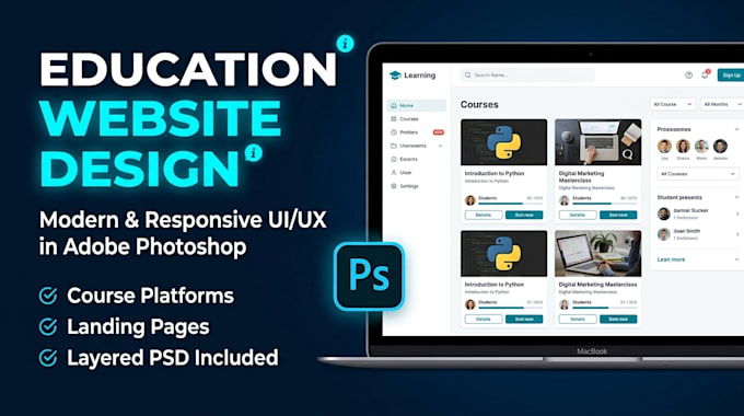 modern landing page, web development