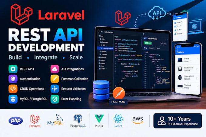 develop a laravel rest API for your web or mobile app