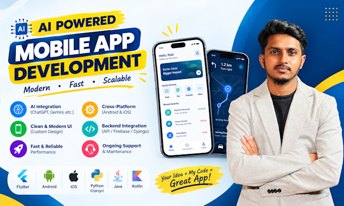 do ai mobile app development ios android app creation flutter app build