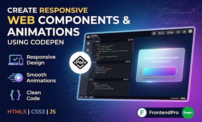 create responsive web components and animations using codepen