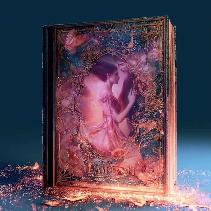 design premium romantic book cover art