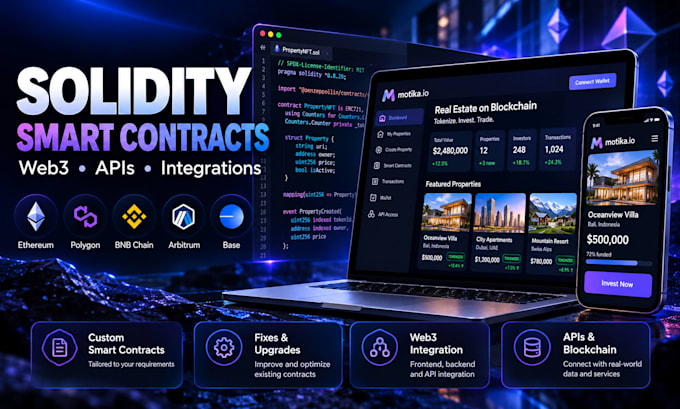 develop solidity smart contracts and web3 integrations
