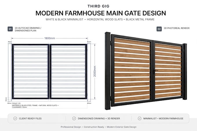 design modern main gate, grill, railing and welding drawing