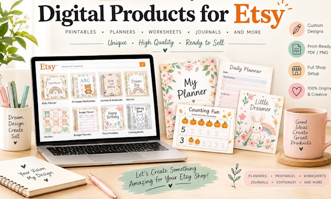 design digital products for etsy